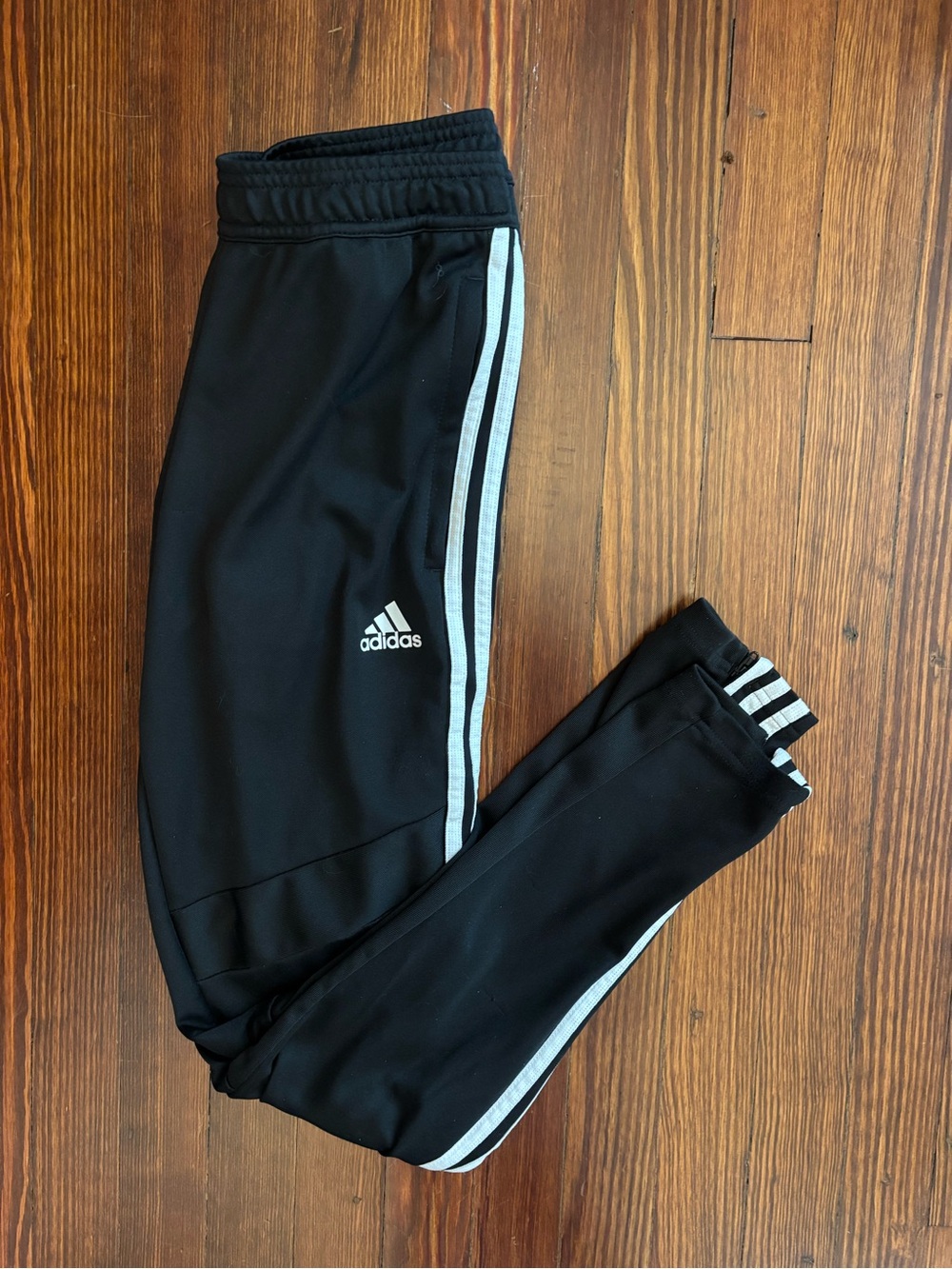 adidas Black Joggers with White Side Stripes
